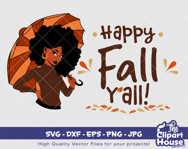 Happy Fall Yall Woman | Digital SVG - DXF - EPS - png - Jpg | Instant Download | Happy Thanksgiving svg, fall svg, Happy Fall Yall svg