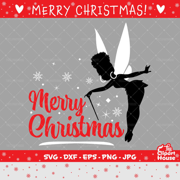 Merry Christmas Fairy | Digital SVG - DXF - EPS - png - Jpg | Instant Download | christmas svg, family svg, santa claus svg, fairy svg