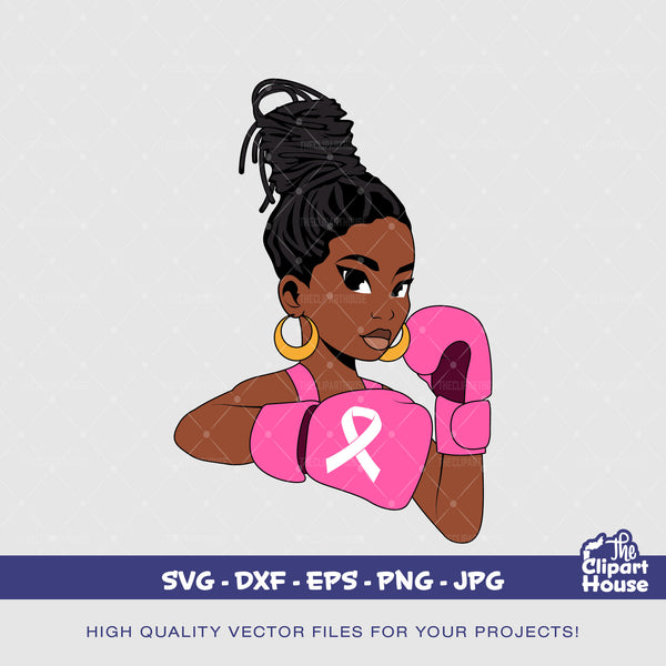 Breast Cancer Fighter 2 | Digital SVG - DXF - EPS - png - Jpg | Instant Download | cancer research, women, we can do it,strong , survivor