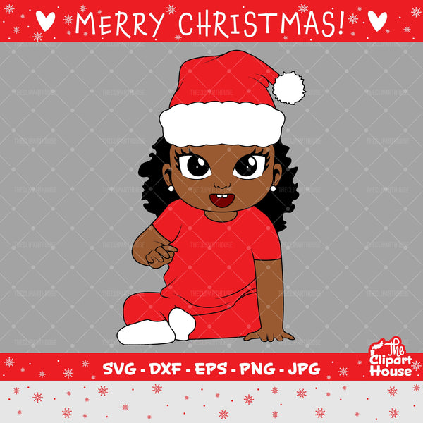 Christmas Baby Girl | Digital SVG - DXF - EPS - png - Jpg | Instant Download | christmas svg, family svg, santa claus svg, elf svg