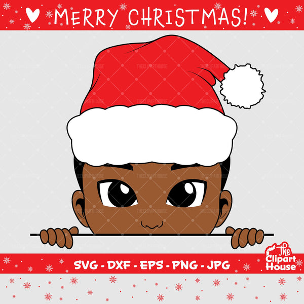 Christmas Boy Peeking | Digital SVG - DXF - EPS - png - Jpg | Instant Download | christmas svg, family svg, santa claus svg, elf svg