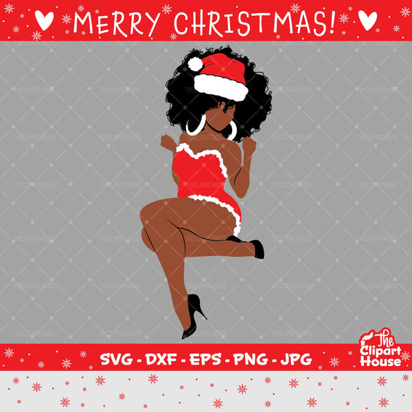 Christmas Pin Up Woman 2 | Digital SVG - DXF - EPS - png - Jpg | Instant Download | christmas svg, family svg, santa claus svg, elf svg