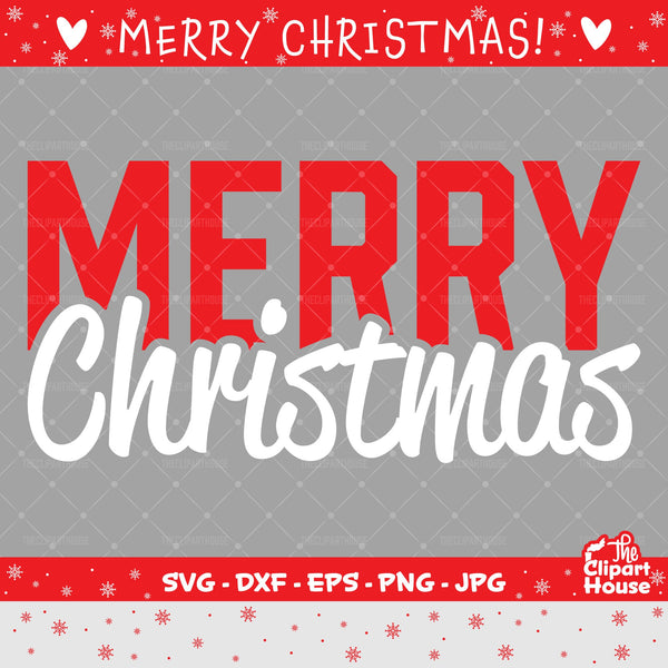 Merry Christmas Text | Digital SVG - DXF - EPS - png - Jpg | Instant Download | christmas svg, family svg, santa claus svg, fairy svg