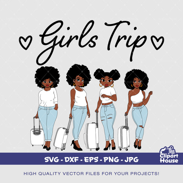 Girls Trip 3 | Digital SVG - DXF - EPS - png - Jpg | Instant Download | friendship goals, friendship svg, travel svg, group activity