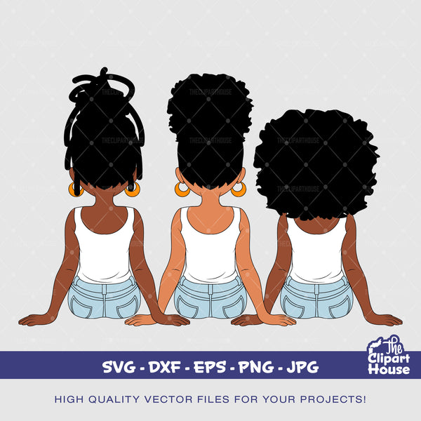 Friendship Girls 8 | Digital SVG - DXF - EPS - png - Jpg | Instant Download | african svg,black woman, friendship goals, best friends