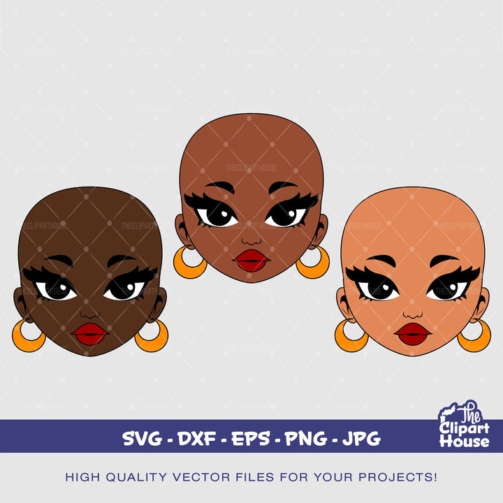 Peekaboo Bald Woman | Digital SVG - DXF - EPS - png - Jpg | Instant Download | african american svg, black woman svg, afro woman - The Clipart House