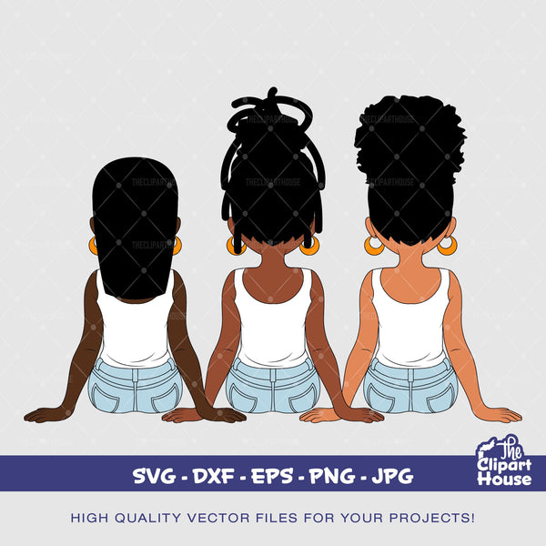 Friendship Girls 10 | Digital SVG - DXF - EPS - png - Jpg | Instant Download | african svg,black woman, friendship goals, best friends