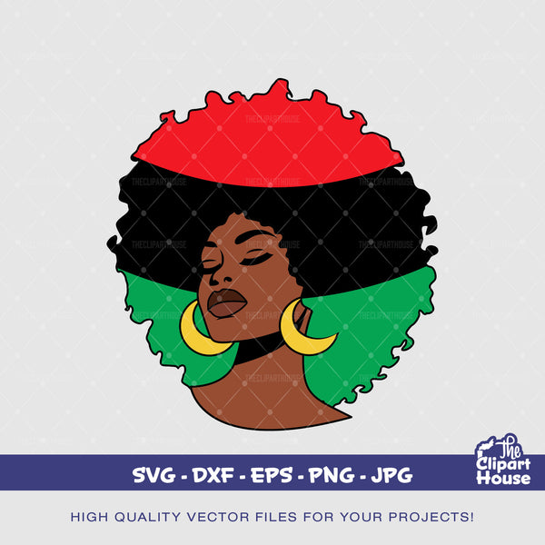 Juneteenth Afro Woman | Digital SVG - DXF - EPS - png - Jpg | Instant Download | african american svg, juneteenth, black history, 1865