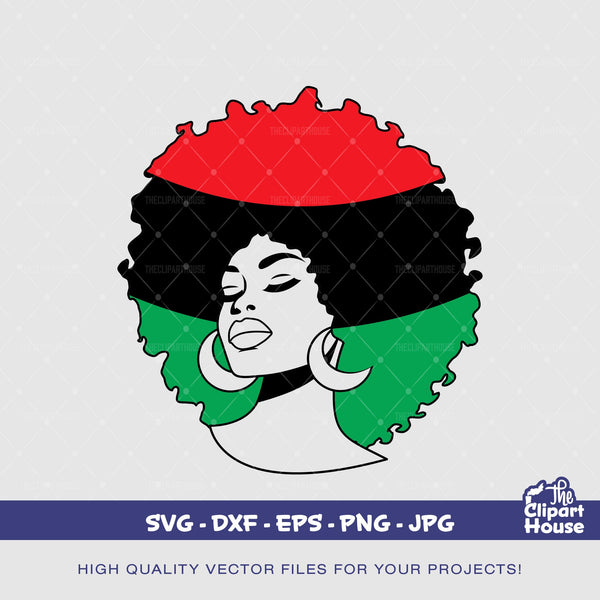 Juneteenth Afro Woman 2 | Digital SVG - DXF - EPS - png - Jpg | Instant Download | african american svg, juneteenth, black history, 1865