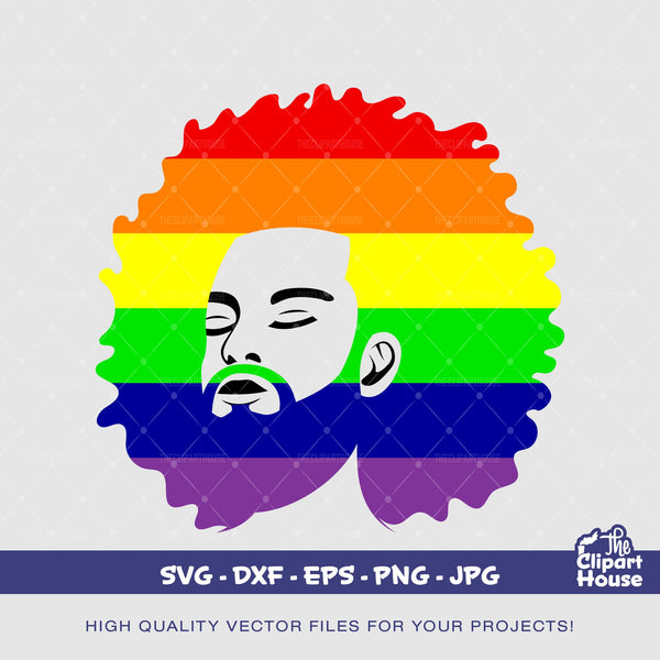 LGBTQIA+ Afro Man Love, pride svg, gay svg, lesbian svg, lgbt svg, pride svg,love is love svg