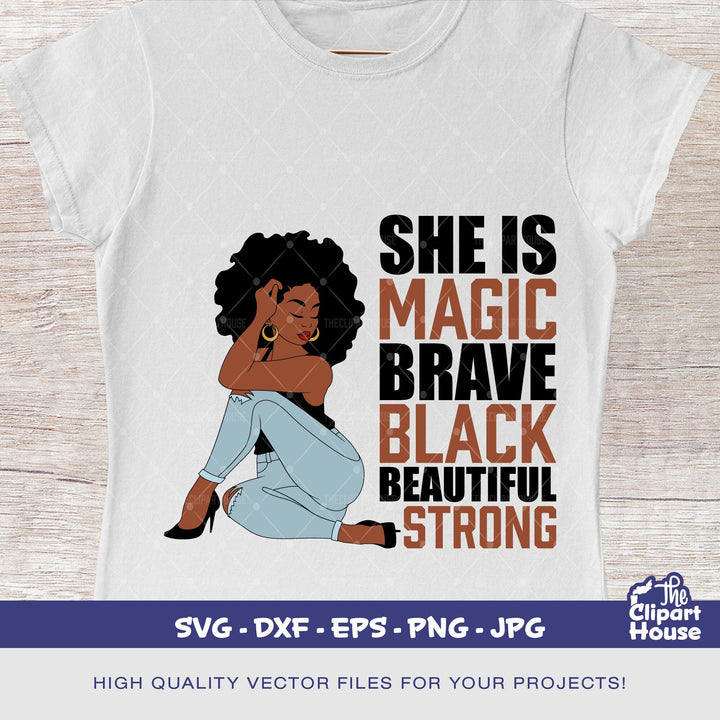 She Is Strong Black Woman, african american svg, black woman svg, peekaboo girl svg, black girl magic svg, thick girl svg - The Clipart House