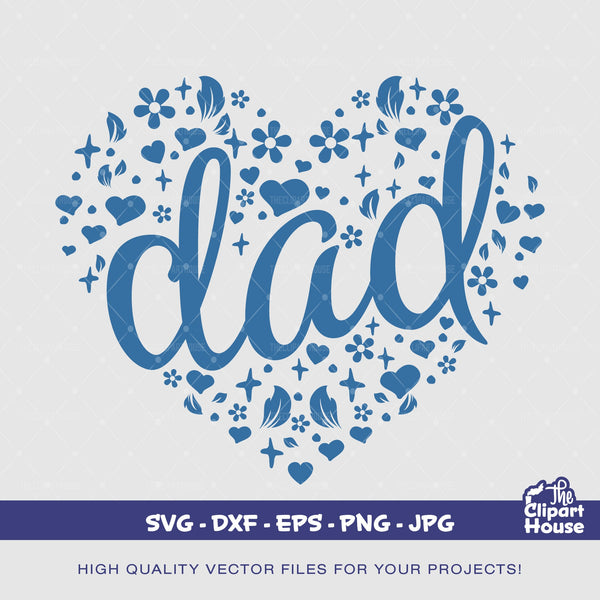 Dad Heart Text, family svg, dad Squad svg, fatherr svg, Family svg, father's day svg, heart svg