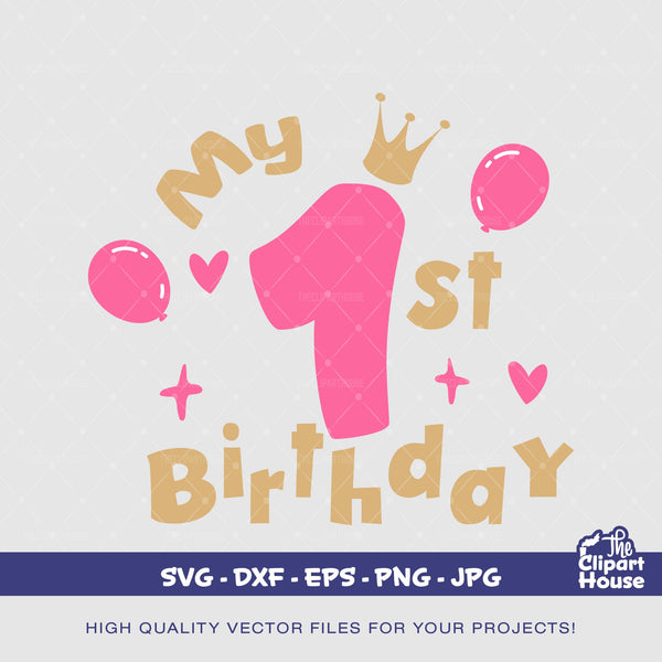 My 1st Birthday, birthday svg, birthday shirt svg, birthday squad svg