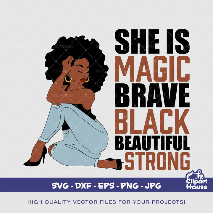 She Is Strong Black Woman, african american svg, black woman svg, peekaboo girl svg, black girl magic svg, thick girl svg - The Clipart House