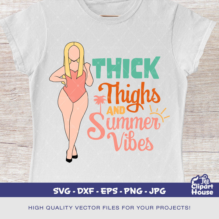 Thick Thighs And Summer Vibes 4, summer vibes png, summer png, summer sublimation, hello summer, thick thighs svg, afro woman svg - The Clipart House