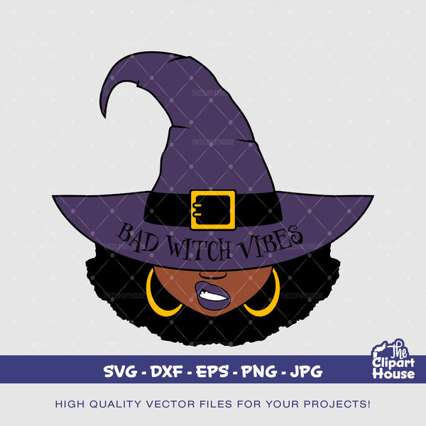 Bad Witch Vibes 2, african american svg, black woman svg, afro child, spooky svg, halloween shirt svg, haloween 2022