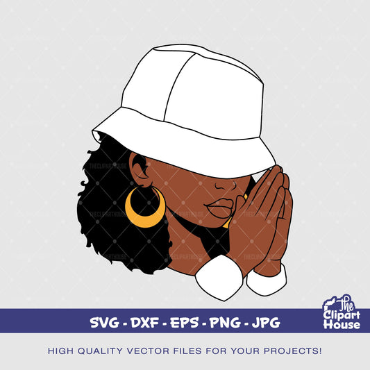 Praying Hands Black Woman 2, african american svg, black woman svg, afro svg,faith svg, religion svg, angel woman svg