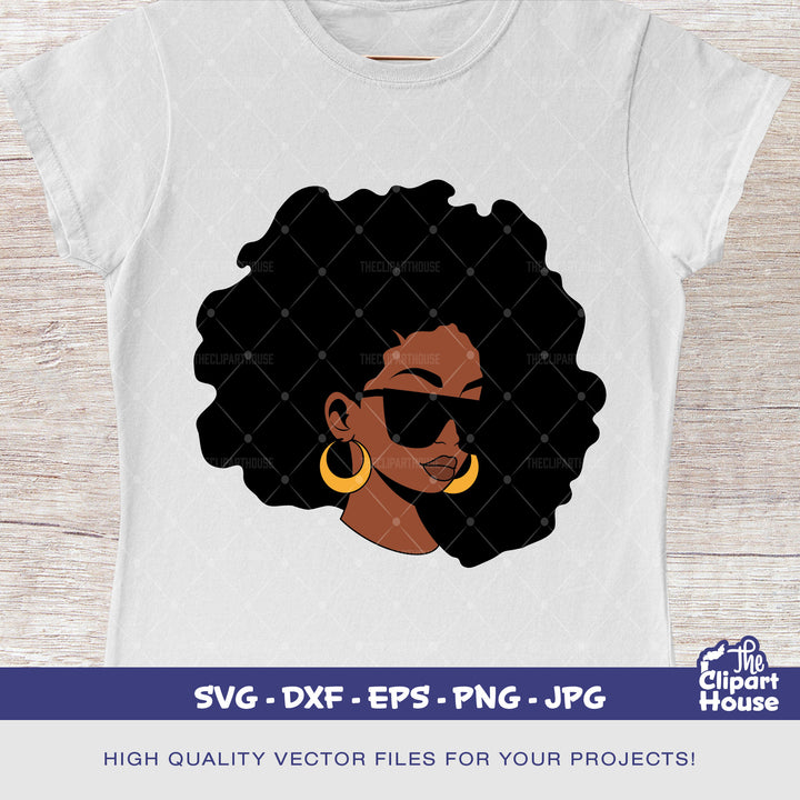 African American Sunglasses Afro Woman, african american svg, black woman svg, black girl svg, melanin svg, afro girl svg - The Clipart House