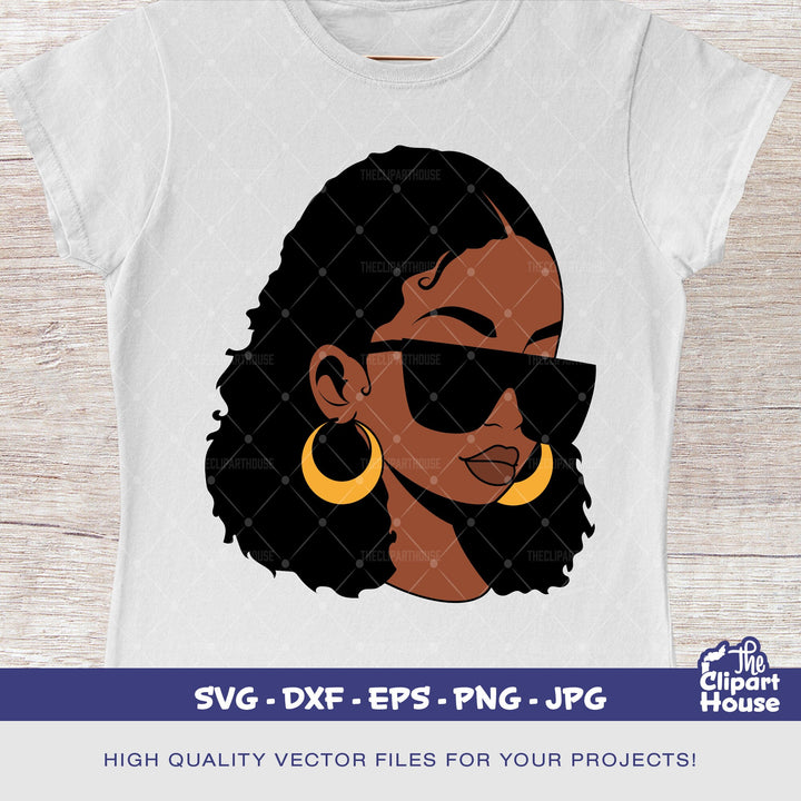 African American Sunglasses Afro Woman 2, african american svg, black woman svg, black girl svg, melanin svg, afro girl svg - The Clipart House