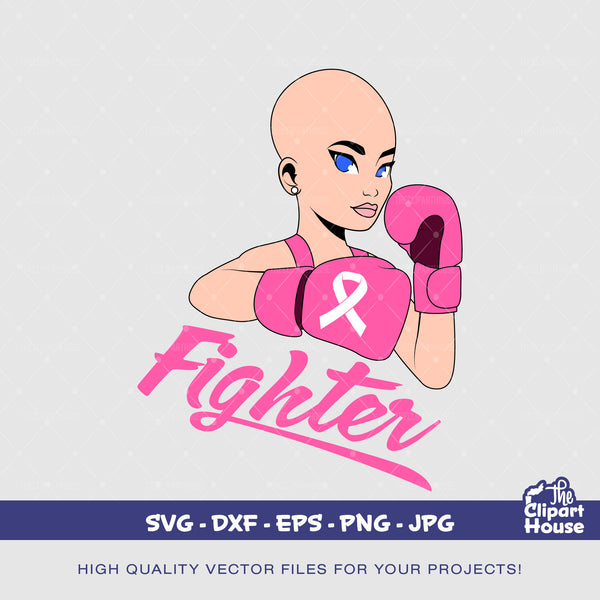 Breast Cancer Fighter Text, cancer research, women svg, we can do it svg, survivor svg, breast cancer awareness, cancer survivor gift