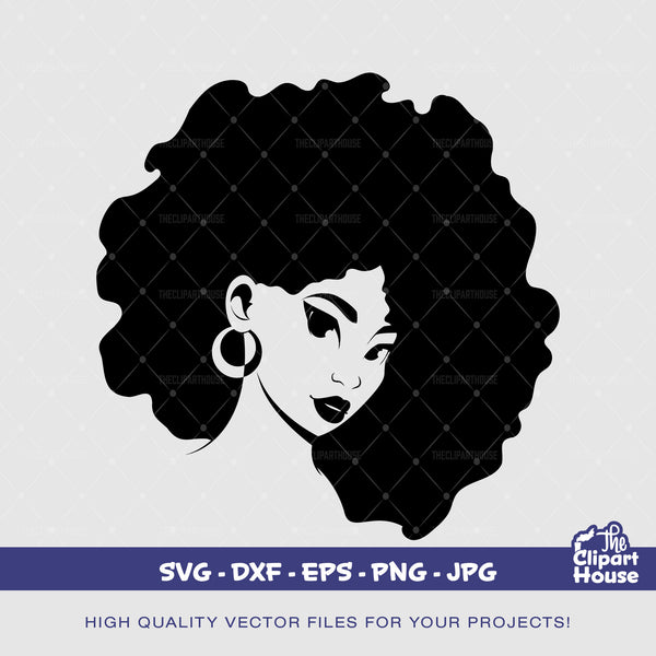 Black Side Angle Woman 2 Silhouette, african american svg, black woman svg, black girl svg, melanin svg, afro girl svg, black girl magic svg