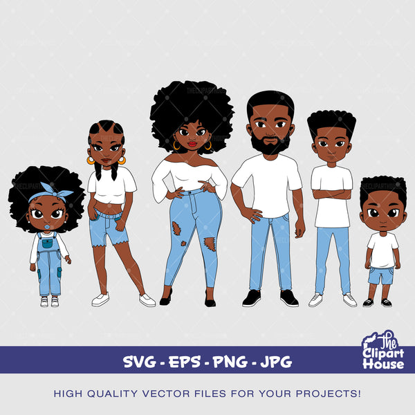 Black Family 2, african american svg, black kid svg, family svg, black girl magic svg