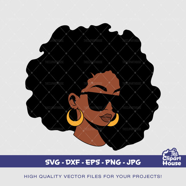 African American Sunglasses Afro Woman, african american svg, black woman svg, black girl svg, melanin svg, afro girl svg - The Clipart House