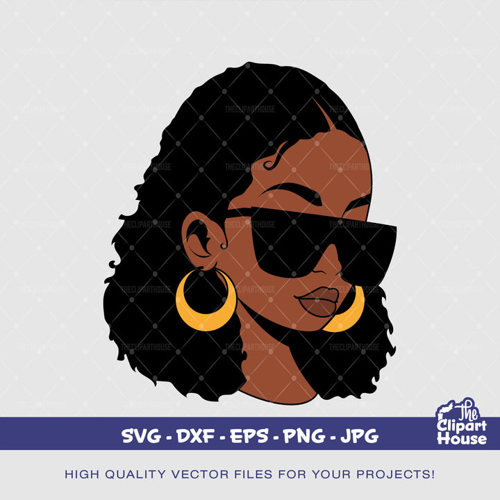 African American Sunglasses Afro Woman 2, african american svg, black woman svg, black girl svg, melanin svg, afro girl svg - The Clipart House