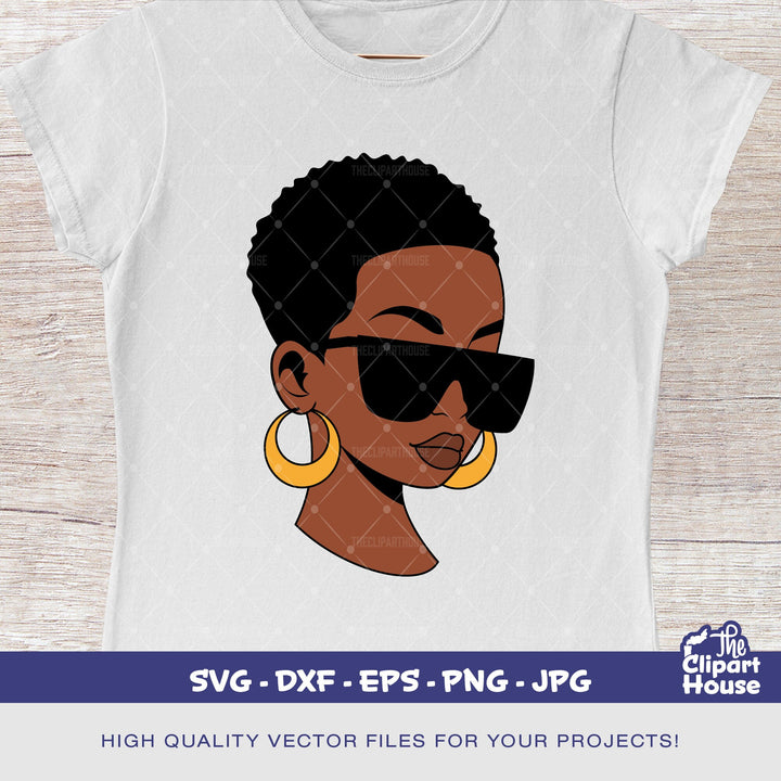 African American Sunglasses Mini Afro Woman, african american svg, black woman svg, black girl svg, melanin svg, afro girl svg - The Clipart House