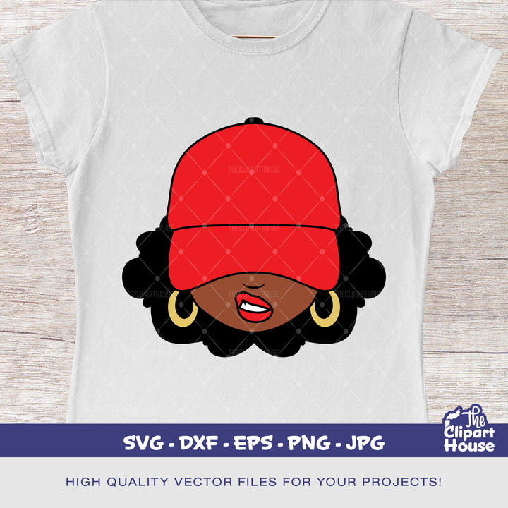 Cartoony Afro Woman Smirk, smirk svg, african american svg, black woman svg, afro girl svg, black girl magic svg - The Clipart House