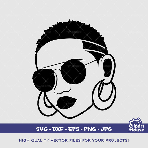 Black Woman Sunglasses Silhouette, african american svg, black woman svg, afro girl svg, black girl magic svg