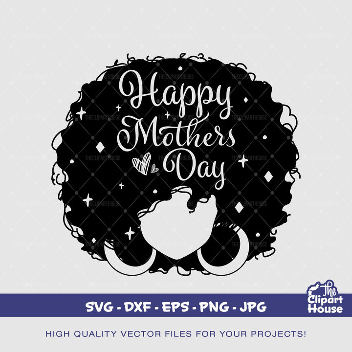 Happy Mothers Day Afro, mothers day svg, mothers day card svg, celebration, family svg, mothers day quotes, - The Clipart House