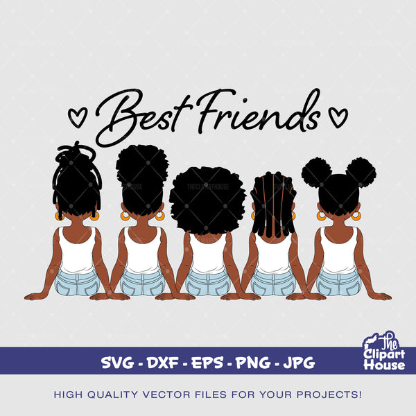 Best Friends Girls 3, african svg, black woman svg, friendship goals, best friends svg, black girl magic svg, african american svg