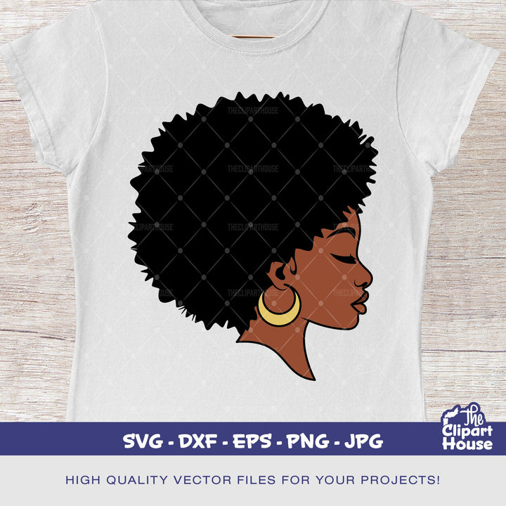 Black Afro Woman Side, african american svg, black woman svg, black girl svg, melanin svg, afro girl svg, - The Clipart House