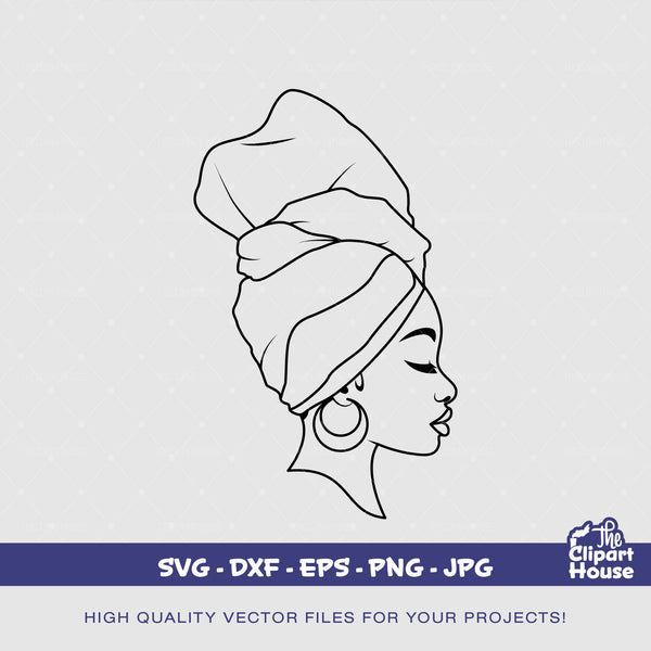 Black Woman Headwrap Silhouette, african american svg, black woman svg, black girl svg, melanin svg, afro girl svg, melanin svg