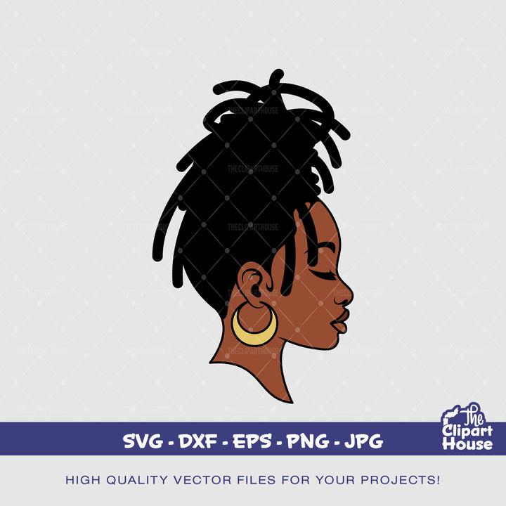 Black Woman Locs, african american svg, black woman svg, black girl svg, melanin svg, afro girl svg, melanin svg - The Clipart House