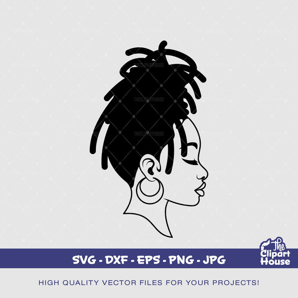 Black Woman Locs Silhouette, african american svg, black woman svg, black girl svg, melanin svg, afro girl svg, melanin svg