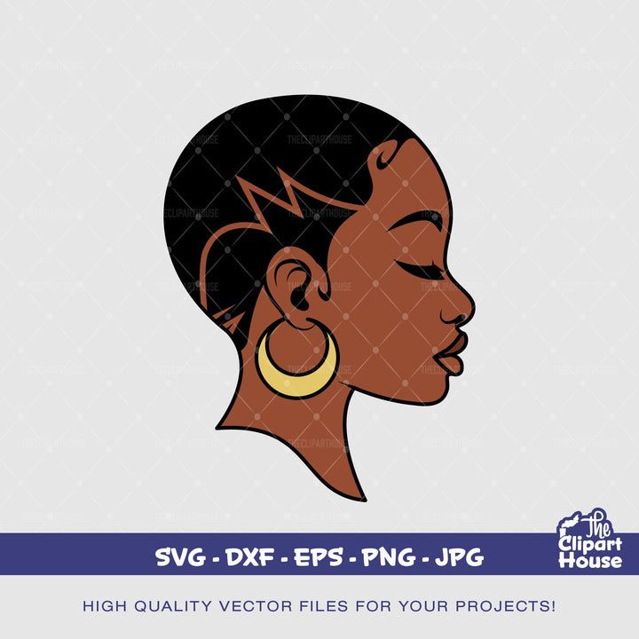 Black Woman Buzz Cut, african american svg, black woman svg, black girl svg, melanin svg, afro girl svg, melanin svg - The Clipart House