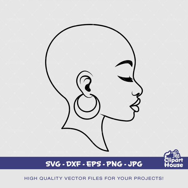 Black Woman Bald Silhouette, african american svg, black woman svg, black girl svg, melanin svg, afro girl svg, melanin svg