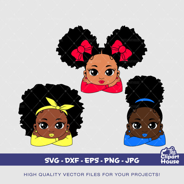 Black Girl Leaning, african american svg, black kid svg, afro child svg, peekaboo girl,