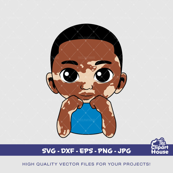 Vitiligo Black Boy, african american svg, black boy svg, black man svg, melanin svg, afro boy svg, melanin svg