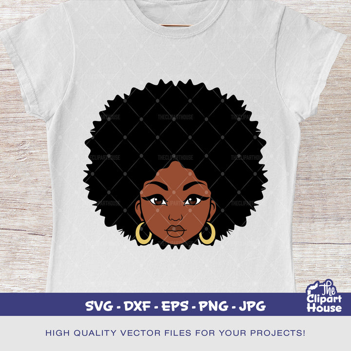 Afro Woman, african american svg, black woman svg, black girl svg, melanin svg, afro girl svg, melanin svg - The Clipart House