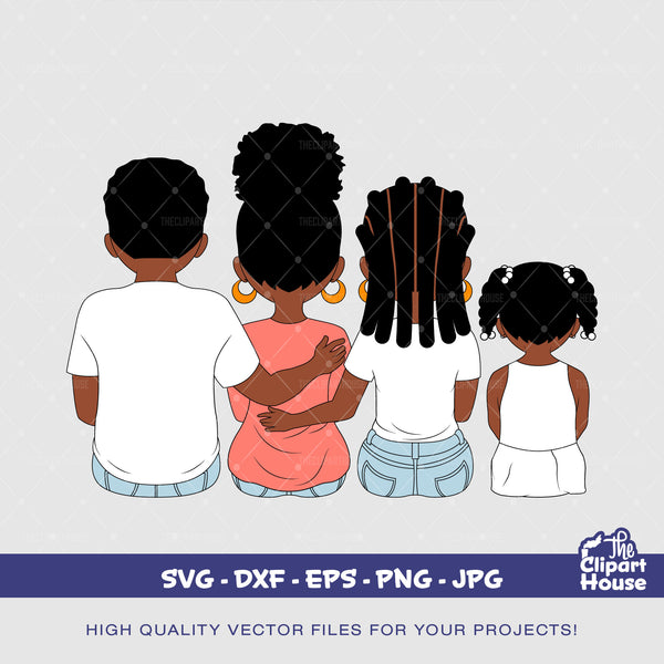 Mother and Kids 6, african american svg, black woman svg, mother goals, parent svg, mom life svg, family svg