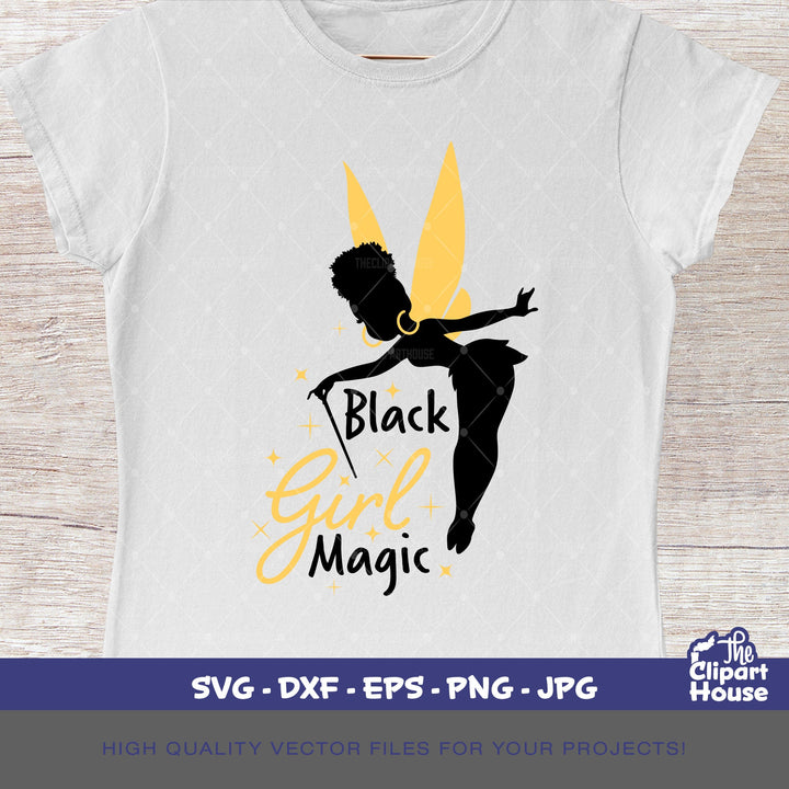 Black Girl Magic Fairy, quote svg, sayings svg, african american svg, black woman svg, afro girl svg, black girl magic svg, black quotes svg - The Clipart House