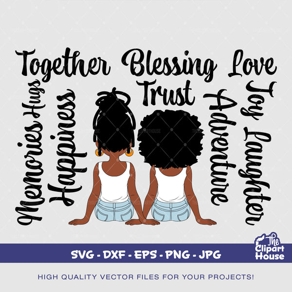 Friendship Girls Quotes 2, african american svg, black woman, friendship goals, best friends, group of friends svg