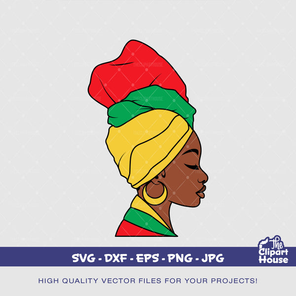 Juneteenth Headwrap Woman, african american svg, juneteenth, black history, 1865, black history month svg