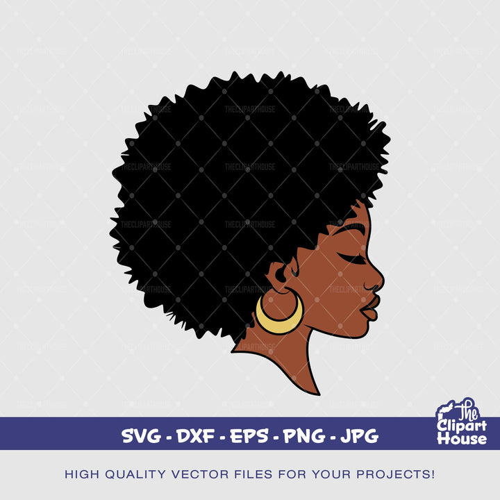 Black Afro Woman Side, african american svg, black woman svg, black girl svg, melanin svg, afro girl svg, - The Clipart House