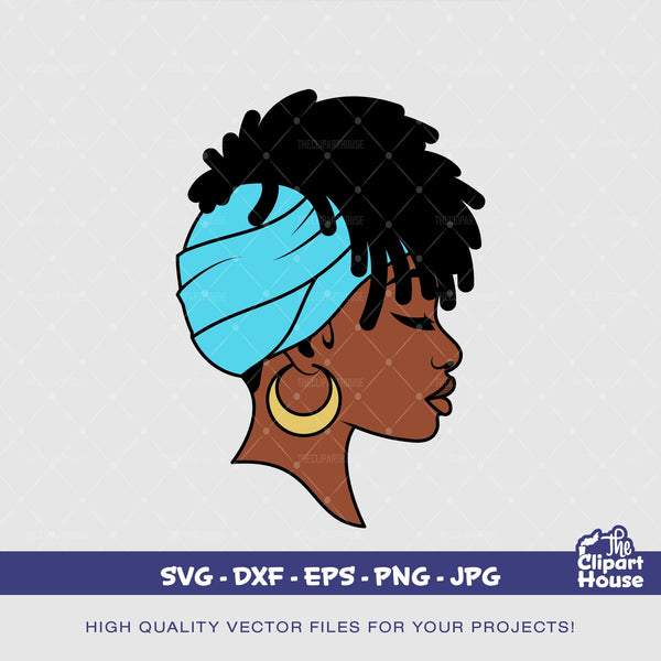 Black Woman Headband Locs, african american svg, black woman svg, black girl svg, melanin svg, afro girl svg, melanin svg - The Clipart House