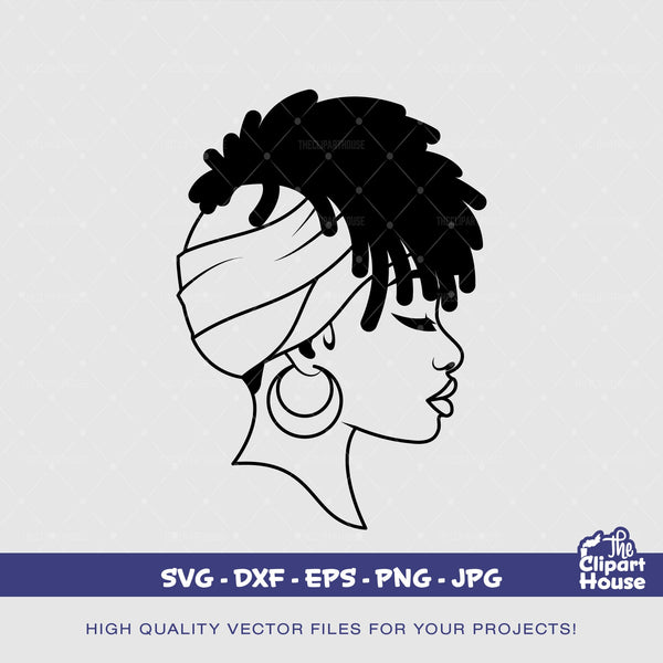 Black Woman Headband Locs Silhouette, african american svg, black woman svg, black girl svg, melanin svg, afro girl svg, melanin svg