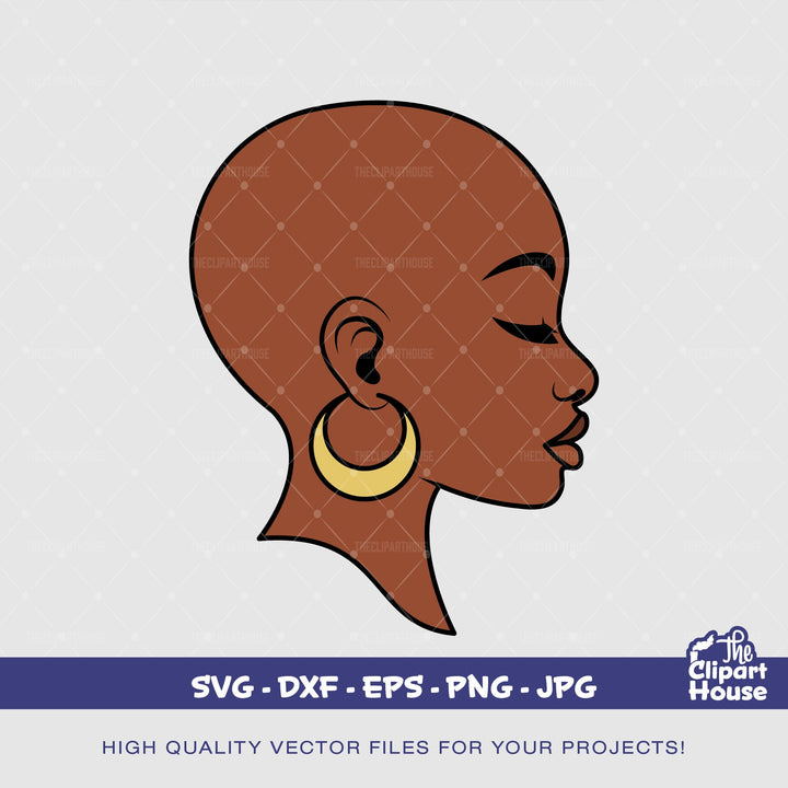 Black Woman Bald, african american svg, black woman svg, black girl svg, melanin svg, afro girl svg, melanin svg - The Clipart House